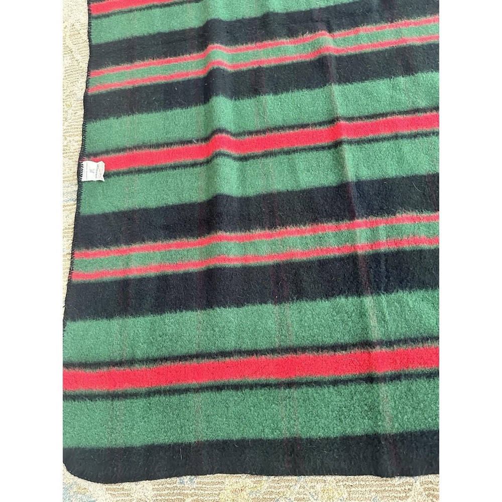 VTG St Marcos‎ Red & Green Plaid Camp Stadium Blanket 62x44"